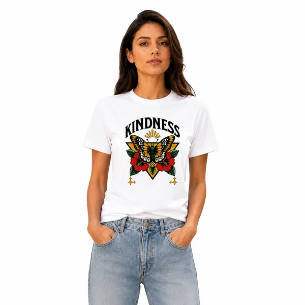 Womens_Crew_Neck_T-Shirt_-_Kindness_(170_Gsm_Single_Jersey)