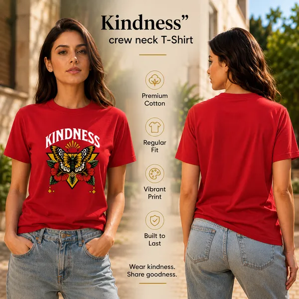 Womens_Crew_Neck_T-Shirt_-_Kindness_(170_Gsm_Single_Jersey)