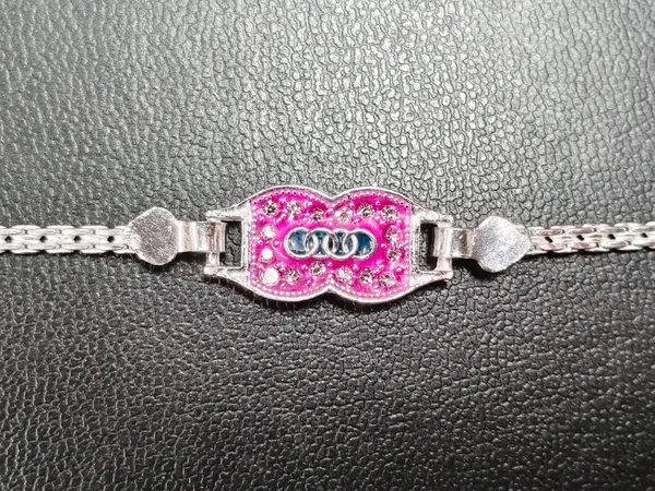 Silver_Pink_Stone_Charm_Bracelet_For_Women