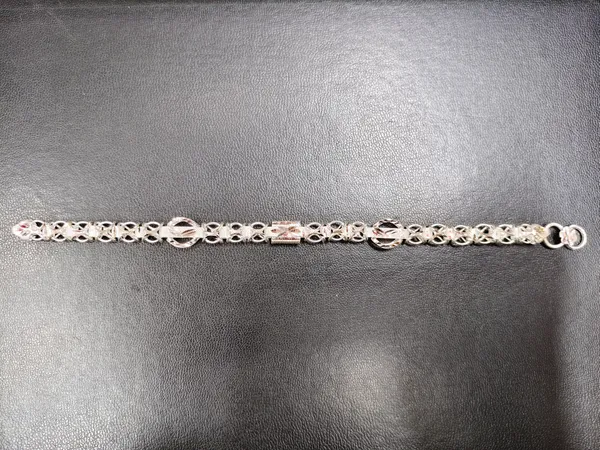 Silver_Tone_Geometric_Link_Chain_Bracelet_For_Men