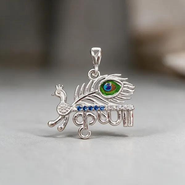 Silver_Blue_Green_Peacock_Feather_Pendant_For_Women