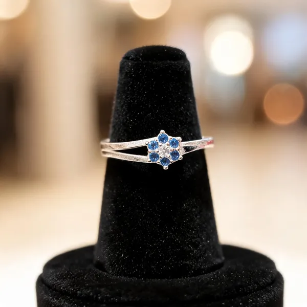 Silver_Blue_Floral_Stone_Double_Band_Ring_For_Women