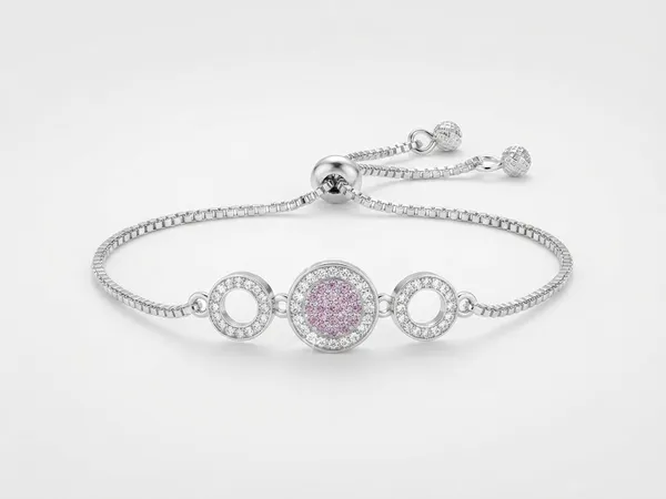 Silver_Crystal_Link_Bracelet_For_Women
