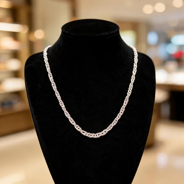Silver_Interwoven_Link_Chain_Necklace_For_Women