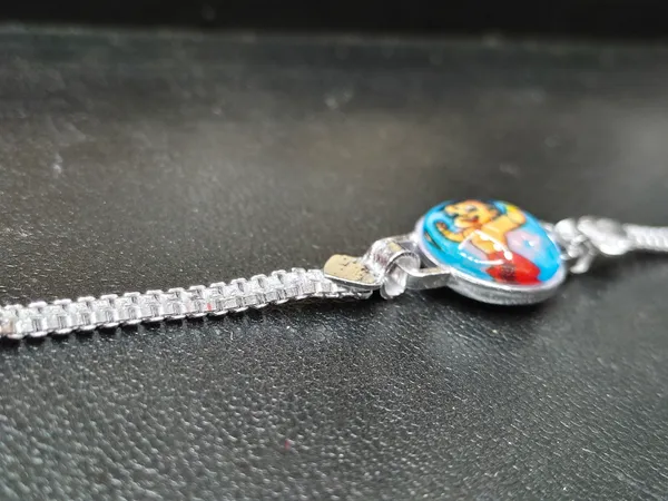 Silver_Cartoon_Medallion_Bracelet_For_Unisex