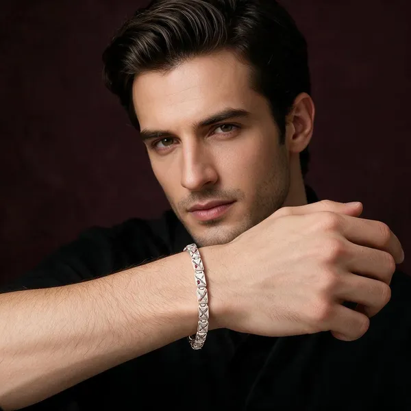Silver_Elongated_Link_Chain_Bracelet_For_Men