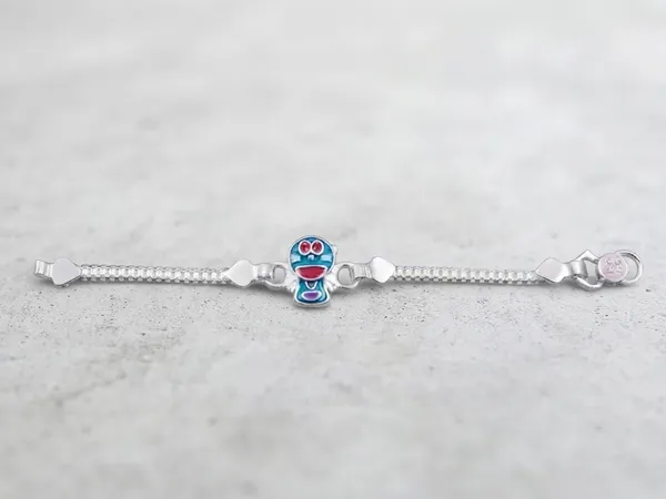 Silver_Doraemon_Enamel_Charm_Bracelet_For_Unisex
