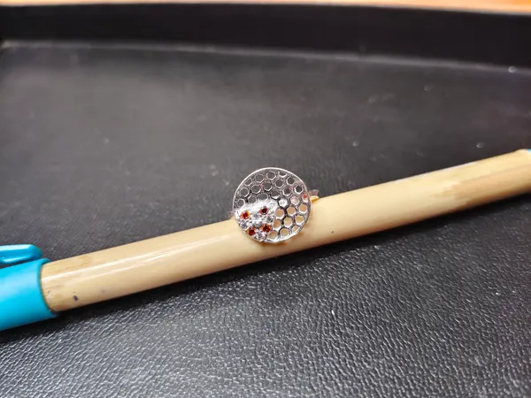 Silver_Honeycomb_Red_Stone_Statement_Ring_For_Women