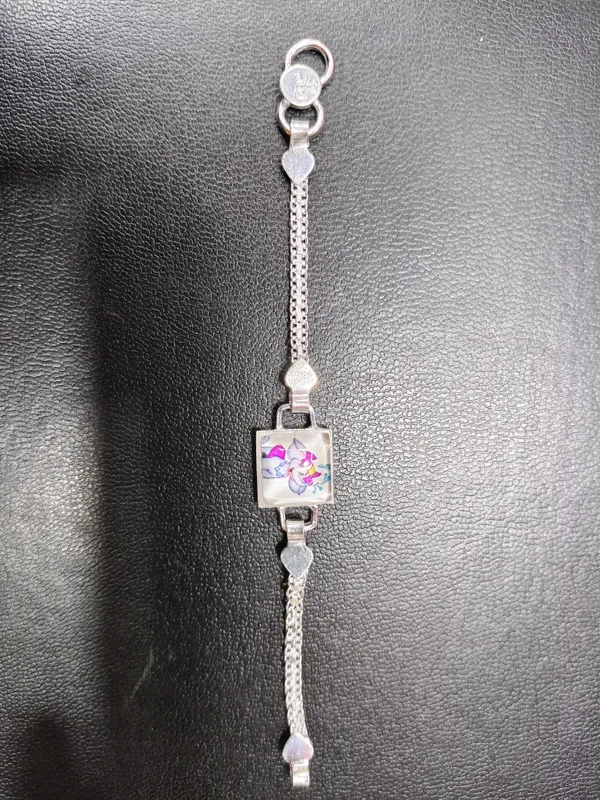 Silver_Tone_Unicorn_Floral_Charm_Bracelet_For_Unisex