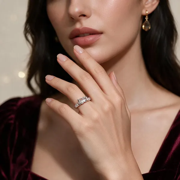 Silver_Love_Embellished_Statement_Ring_For_Women