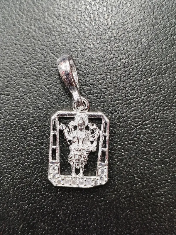 Silver_Religious_Deity_Rectangular_Pendant_For_Unisex