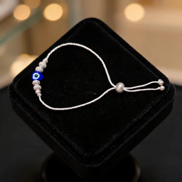 Silver_Evil_Eye_Blue_Bead_Adjustable_Bracelet_For_Women