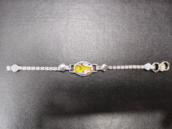 Silver_Cartoon_Oval_Charm_Chain_Bracelet_For_Unisex
