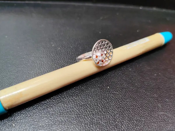Silver_Honeycomb_Red_Stone_Statement_Ring_For_Women