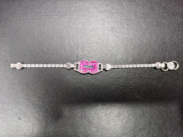 Silver_Pink_Stone_Charm_Bracelet_For_Women