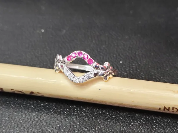 Silver_Pink_Clear_Stone_Geometric_Ring_For_Women