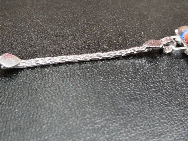 Silver_Cartoon_Centrepiece_Link_Bracelet_For_Unisex