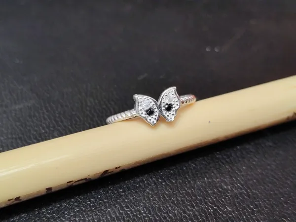 Silver_Tone_Butterfly_Stone_Adjustable_Ring_For_Women