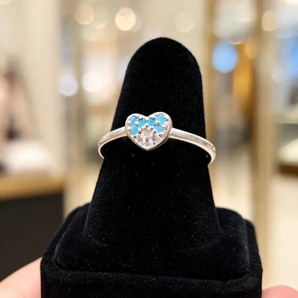 Silver_Tone_Blue_Heart_Stone_Ring_For_Unisex