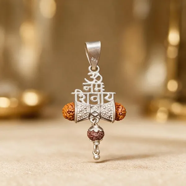 Silver_Om_Namah_Shivaya_Rudraksha_Religious_Pendant_For_Unisex