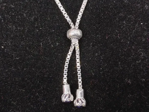 Silver_Tone_Red_Stone_Square_Link_Chain_Bracelet_For_Women