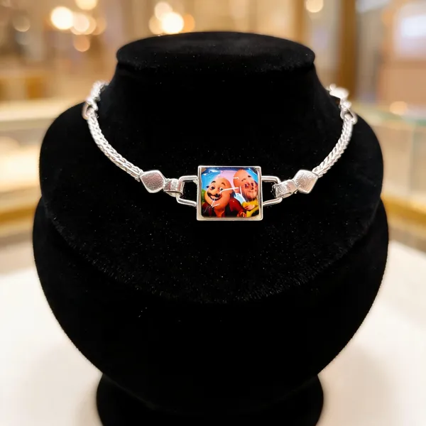 Silver_Cartoon_Centrepiece_Link_Bracelet_For_Unisex