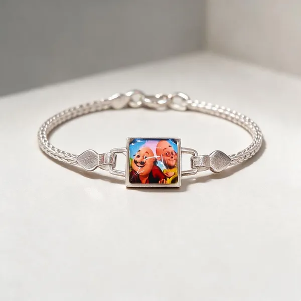 Silver_Cartoon_Centrepiece_Link_Bracelet_For_Unisex