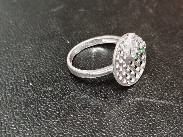 Silver_Honeycomb_Pattern_Statement_Ring_For_Unisex