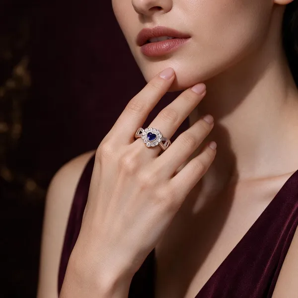 Silver_Blue_Heart_Stone_Floral_Ring_For_Women