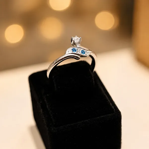 Silver_Blue_Stone_Dolphin_Ring_For_Women