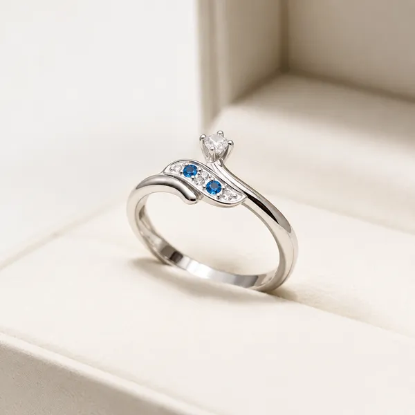 Silver_Blue_Stone_Dolphin_Ring_For_Women