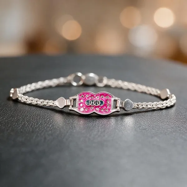 Silver_Pink_Stone_Charm_Bracelet_For_Women