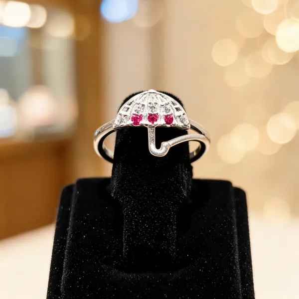 Silver_Umbrella_Motif_Ring_For_Women
