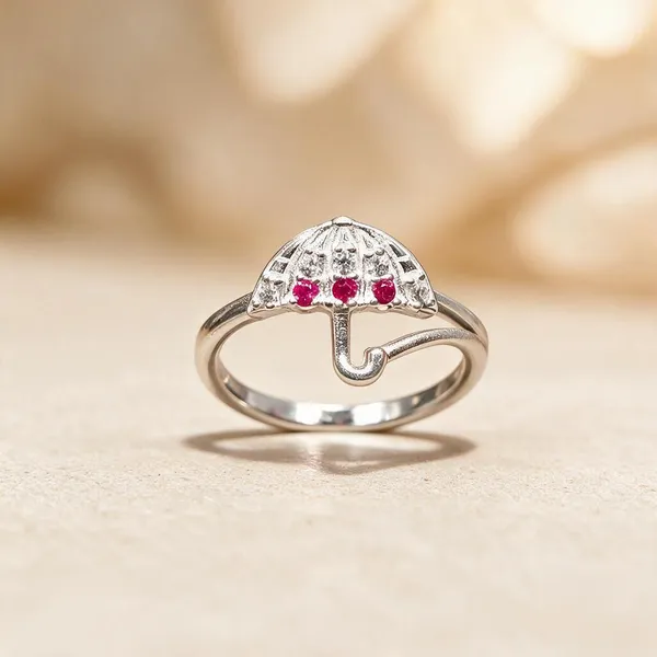 Silver_Umbrella_Motif_Ring_For_Women