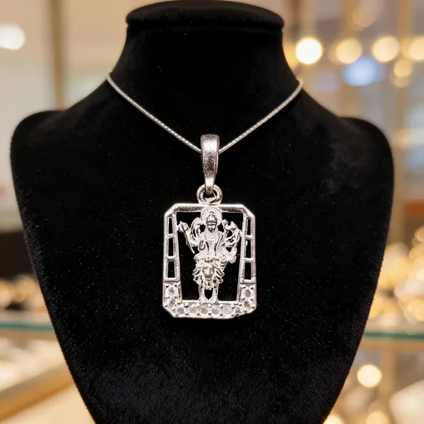 Silver_Religious_Deity_Rectangular_Pendant_For_Unisex