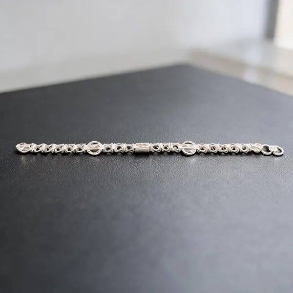 Silver_Geometric_Link_Chain_Bracelet_For_Men