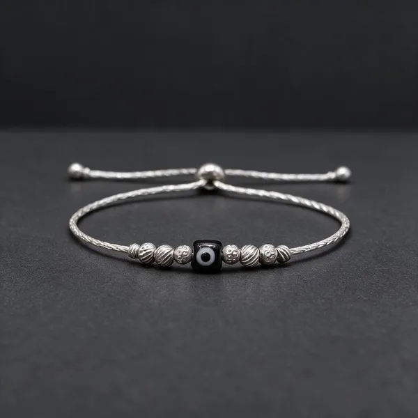 Silver_Thread_Evil_Eye_Beaded_Bracelet_For_Unisex