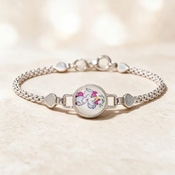 Silver_Elephant_Motif_Chain_Bracelet_For_Women