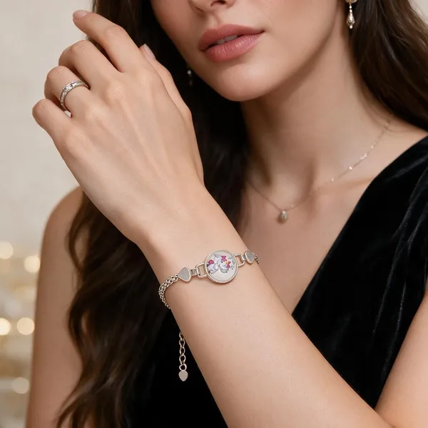 Silver_Elephant_Motif_Chain_Bracelet_For_Women
