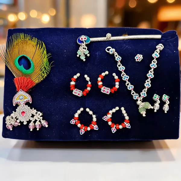 Silver_Multicolour_Floral_Bead_Traditional_Jewellery_Set_For_Women
