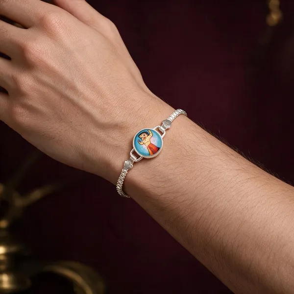 Silver_Cartoon_Medallion_Bracelet_For_Unisex