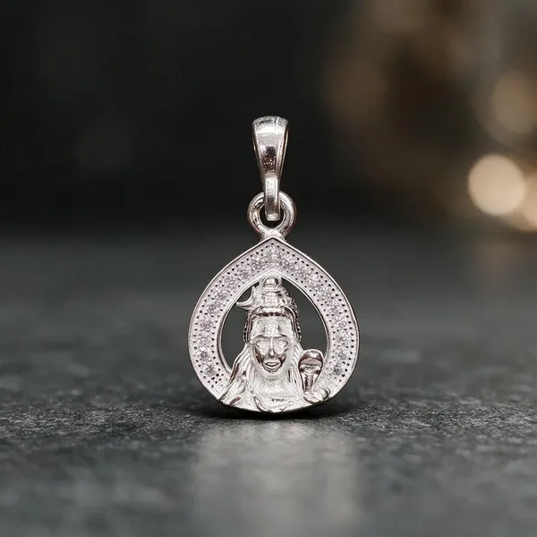 Silver_Teardrop_Framed_Shiva_Religious_Pendant_For_Unisex