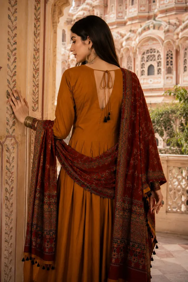 Mustard_Yellow_Printed_Anarkali_Kurta_Set_with_Maroon_Dupatta_from_style_kurta