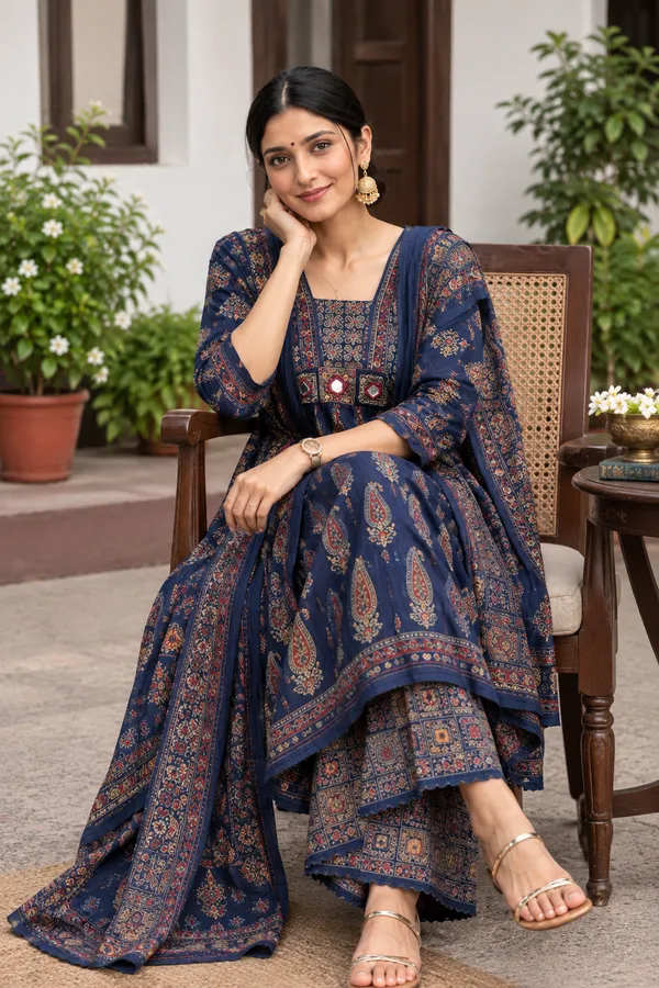 Style_Kurta_Royal_Indigo_Printed_Ethnic_Suit_Set