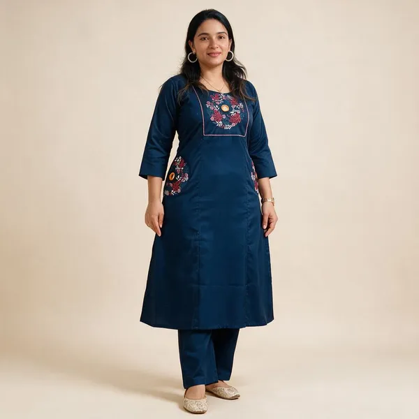 Blue_Cotton_Straight_Embroidered_Kurta_Palazzo_Set_For_Women