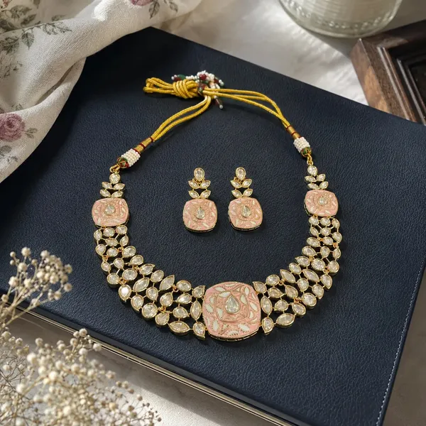 Meenakari_Kundan_Polki_Cushion_Lattice_Necklace_Set_|_K_Gold