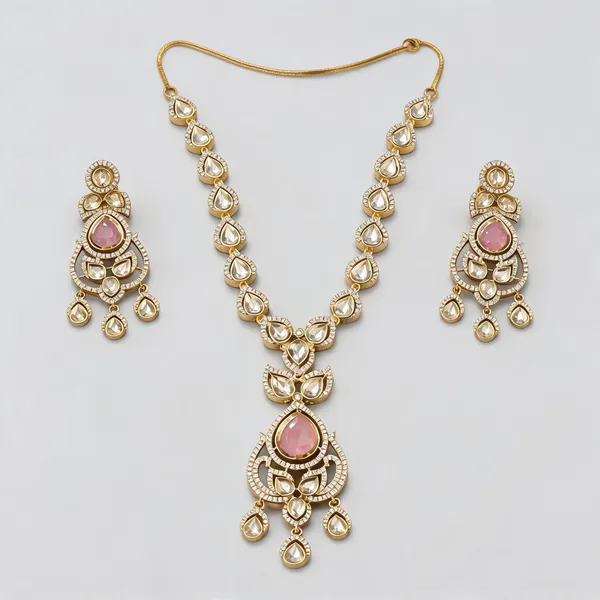 Kundan_Polki_Teardrop_Lattice_Chandelier_Necklace_Set_|_K_Gold_&_Mehendi_Gold