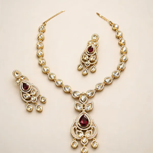 Kundan_Polki_Teardrop_Lattice_Chandelier_Necklace_Set_|_K_Gold_&_Mehendi_Gold