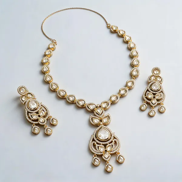 Kundan_Polki_Teardrop_Lattice_Chandelier_Necklace_Set_|_K_Gold_&_Mehendi_Gold
