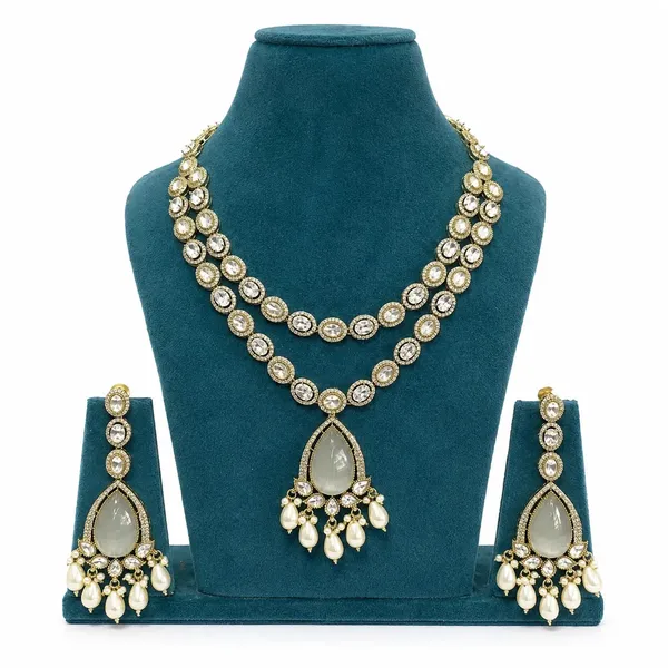Kundan_AD_Oval_Double_Row_Teardrop_Pearl_Drop_Necklace_Set_|_Mehendi_Gold